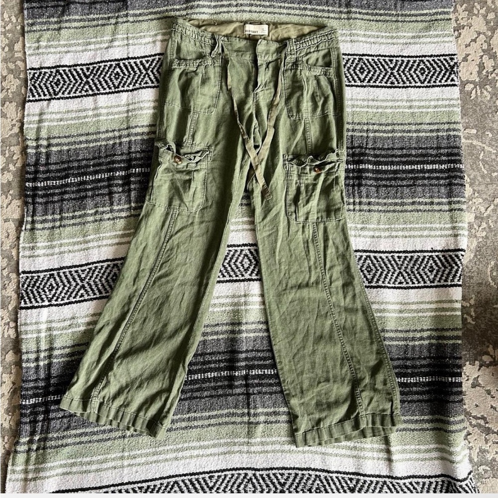 Linen blend baggy cargo pants by old navy
